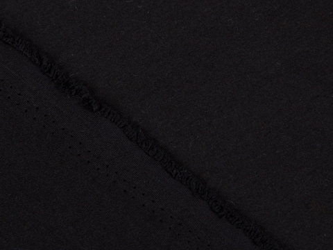Чёрная однотонная ткань из полиэстера и хлопка