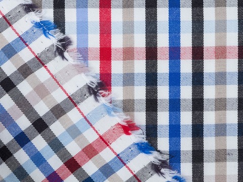 Клетка твил ВЕРИ ЗАРАНО из поликоттона - синий-красный