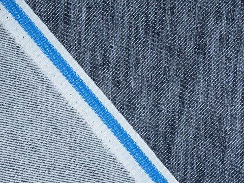 Джинсовая ткань чёрно-серого цвета из полиэстера хлопка и лайкры