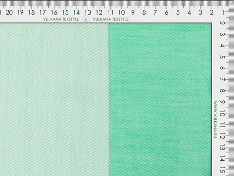 Пестротканая нежно-ментоловая ткань из хлопка и вискозы