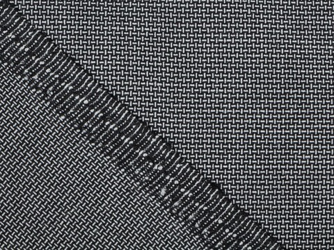 Чёрно-белая ткань с рельефным орнаментом из полиэстера вискозы и лайкры