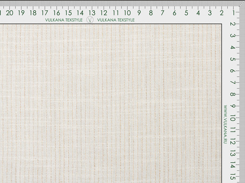 Светло-бежевая ткань в полоску из полиэстера и хлопка