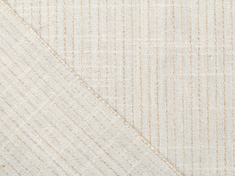 Светло-бежевая ткань в полоску из полиэстера и хлопка