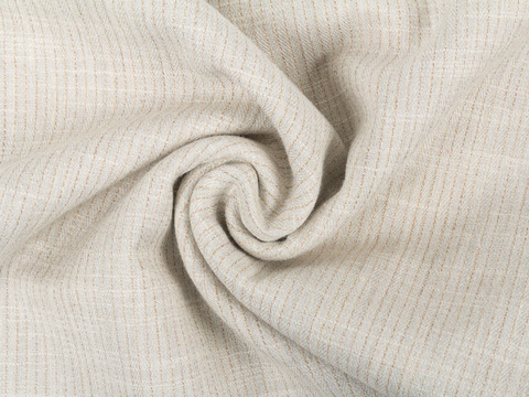 Светло-бежевая ткань в полоску из полиэстера и хлопка