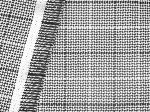 Ткань в бело-чёрную клетку из полиэстера вискозы и лайкры