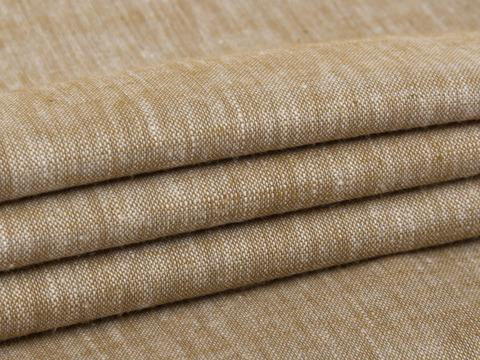 Ткань цвета песочный хаки из полиэстера и хлопка