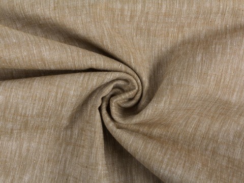 Ткань цвета песочный хаки из полиэстера и хлопка