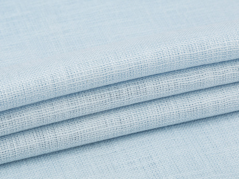 Хлопковая ткань нежно-голубого цвета под лён