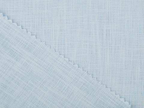 Хлопковая ткань нежно-голубого цвета под лён