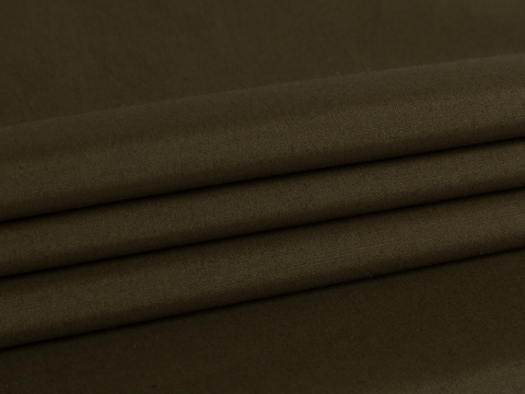 Поплин цвета хаки из хлопка и полиэстера