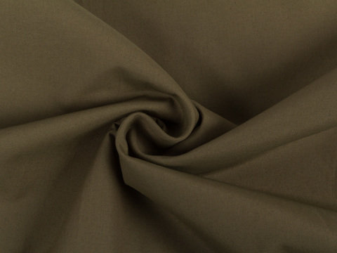 Поплин цвета хаки из хлопка и полиэстера
