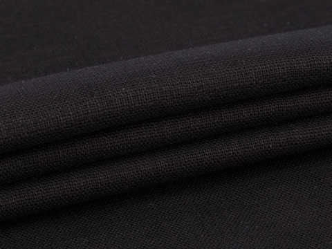 Хлопковая чёрная ткань под лён