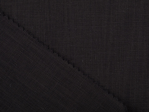 Хлопковая чёрная ткань под лён