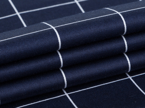 Ткань BUTTER CHECK PRT-D71 C001(navy-white)