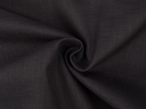 Хлопковая чёрная ткань под лён