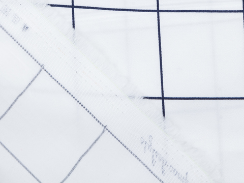 Ткань BUTTER CHECK PRT-D71 C002(white-navy)