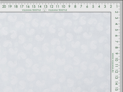 Белая ткань пейсли с цветочным узором хлопок