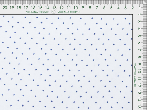 Белая ткань с синими звездами хлопок с полиэстером