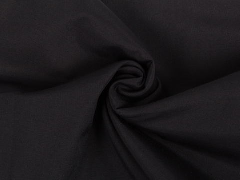 Поплин чёрного цвета из хлопка и полиэстера