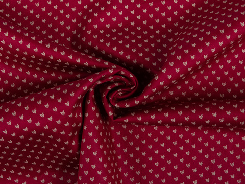 Красная ткань с цветочным принтом хлопок