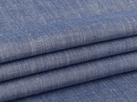 Синяя лёгкая ткань из хлопка и вискозы