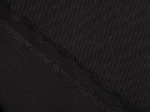 Однотонная чёрная ткань из полиэстера и вискозы
