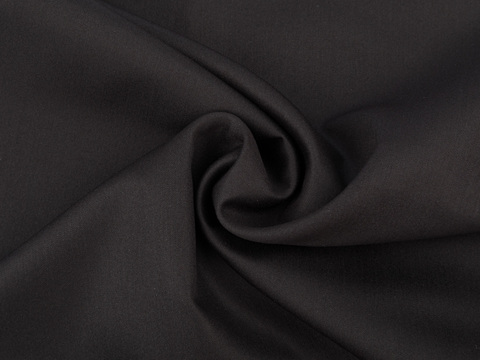 Однотонная чёрная ткань из полиэстера и вискозы