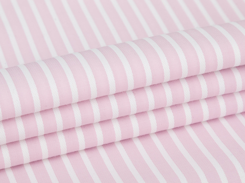 Полоска поплин ЗАРАНО ПАУДЕР из поликоттона - розовый
