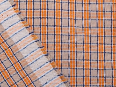 Поплин клетка СУПЕР ДЖОЛЛИ из поливискозы - оранжевый