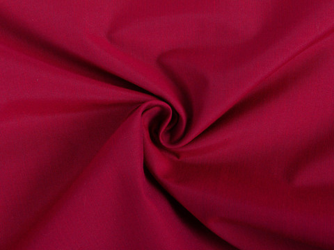 Однотонная ткань вишневого цвета из полиэстера и хлопка