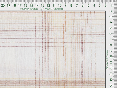 Жатая клетка ДЖИ29 из хлопка - белый-бежевый