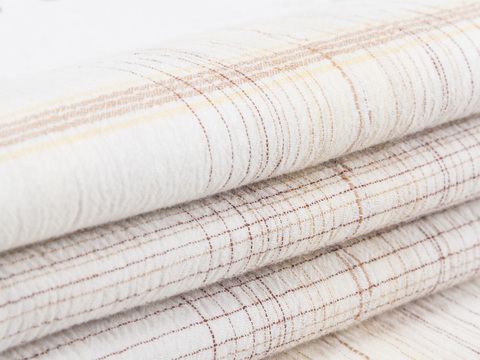 Жатая клетка ДЖИ29 из хлопка - белый-бежевый