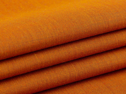 Однотонная ткань оранжевого цвета из полиэстера и хлопка