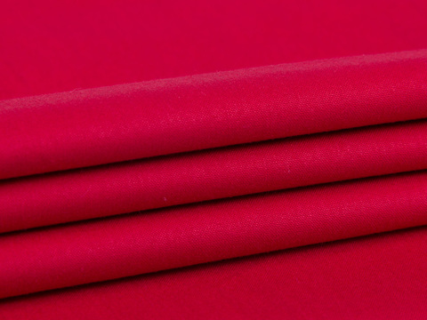 Однотонный красный поплин из полиэстера и хлопка