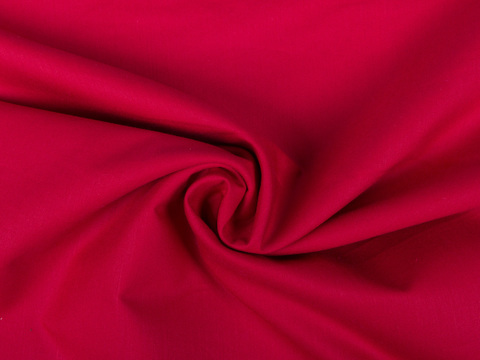 Однотонный красный поплин из полиэстера и хлопка
