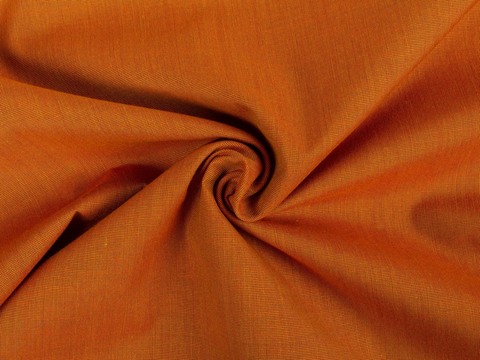 Однотонная ткань оранжевого цвета из полиэстера и хлопка