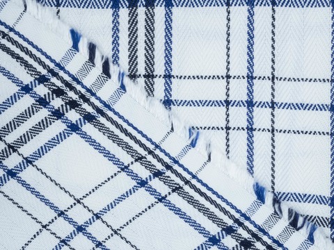 Елочка МАЛБЕРРИ из поливискозы - белый-голубой