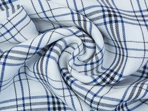 Елочка МАЛБЕРРИ из поливискозы - белый-голубой