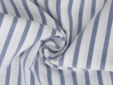 Полоска Оксфорд СТРЕЙЧ из поликоттона - бело-голубой