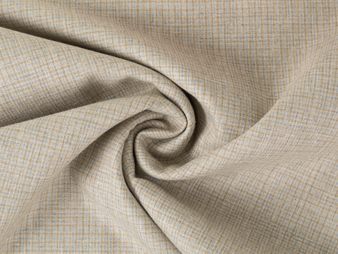 Костюмная мелкая клетка ТРУКЭП из поликоттона - бежевый