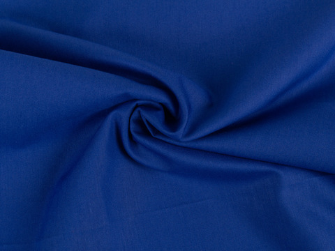 Однотонный поплин цвета электрик из полиэстера и хлопка