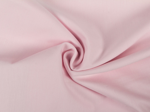 Однотонный нежно-розовый поплин из полиэстера и хлопка
