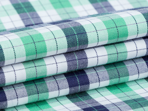 Поплин КОТ МОЛЛИ из поликоттона - синий-яблочный