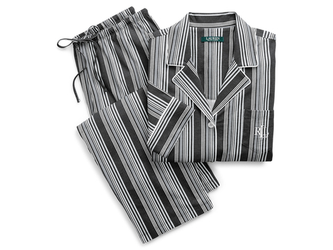 Сатин стрейч в полоску РАЛЬФ из поликоттона - серебряный-серый