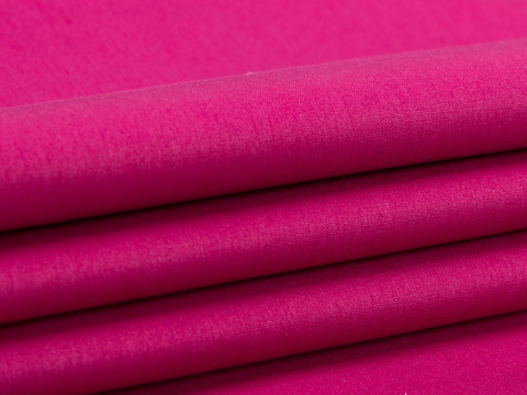 Ярко-розовая однотонная ткань хлопок с полиэстером