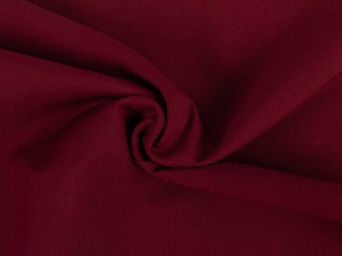 Однотонный тёмно-бордовый поплин из полиэстера и вискозы