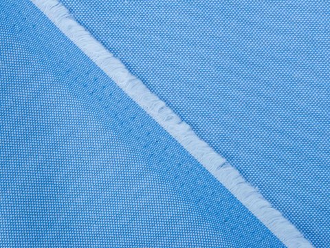 Лазурно-голубая ткань оксфорд из хлопка и полиэстера