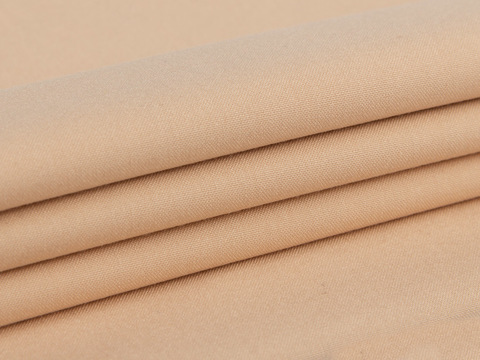 Однотонный кремовый поплин из полиэстера и вискозы