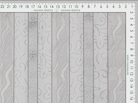 Жаккард серебристого цвета в полоску с узорами из полиэстера и вискозы