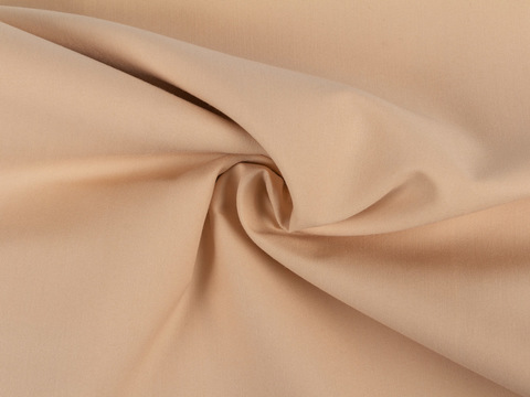 Однотонный кремовый поплин из полиэстера и вискозы